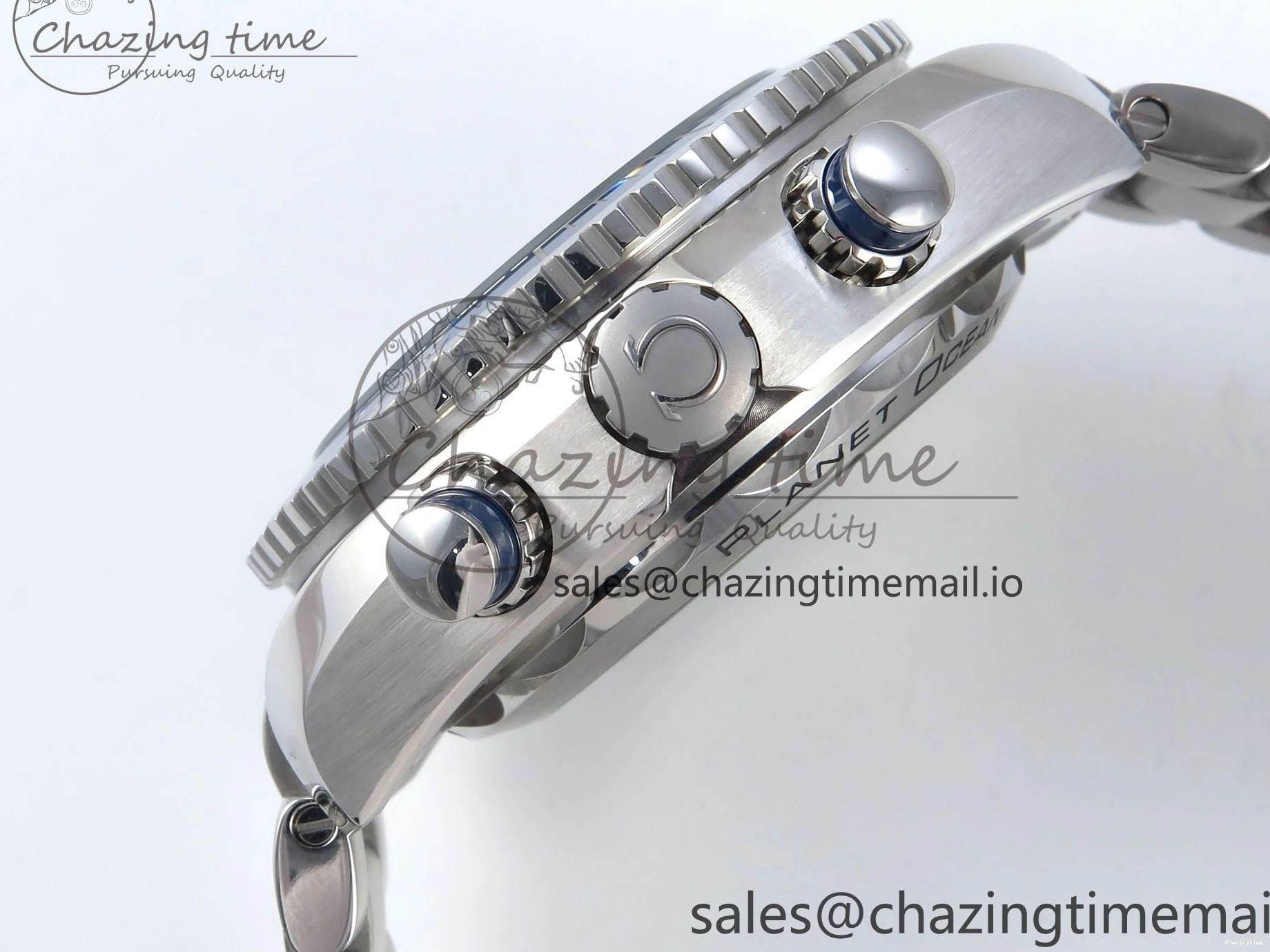 1231 FreshLook Planet Ocean Master Chronometer 600M 45.5mm SS SCF 1:1 Best Edition Black Bezel Black Dial on SS Bracelet A9900 Super Clone 7675